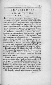 Expériences sur les topazes